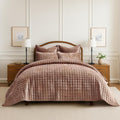 RECYCO Luxury Velvet Quilt King Size Bedding Set - Ultra Soft Elegance