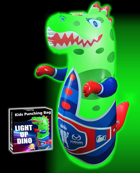 Inflatable Dino Punching Bag - Roar Sound, Instant Bounce Back! Kids 2-7