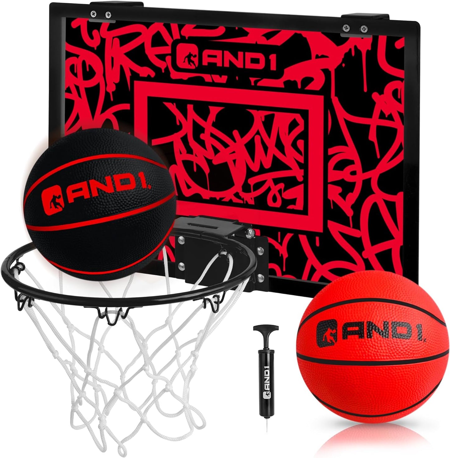 AND1 Over the Door Mini Basketball Hoop for Indoor Fun