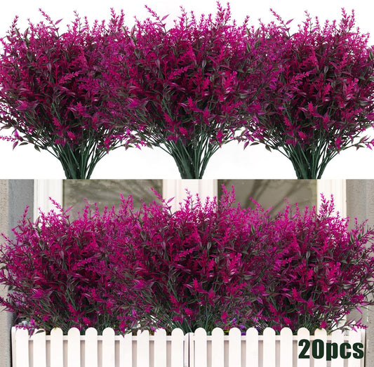 20 Bundles Artificial Flowers for Outdoor Decoration and More
