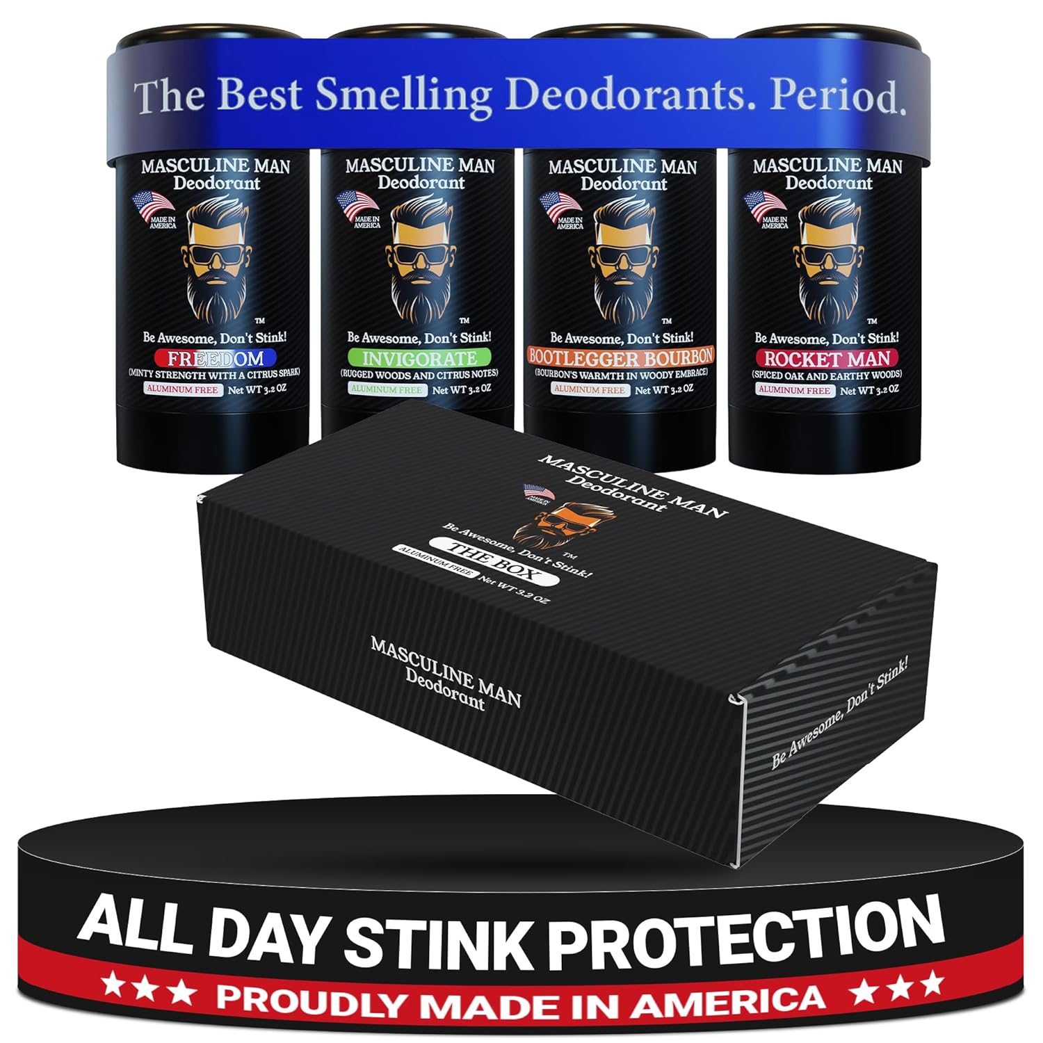 Natural Aluminum Free Deodorant for Men - Travel Size Pack