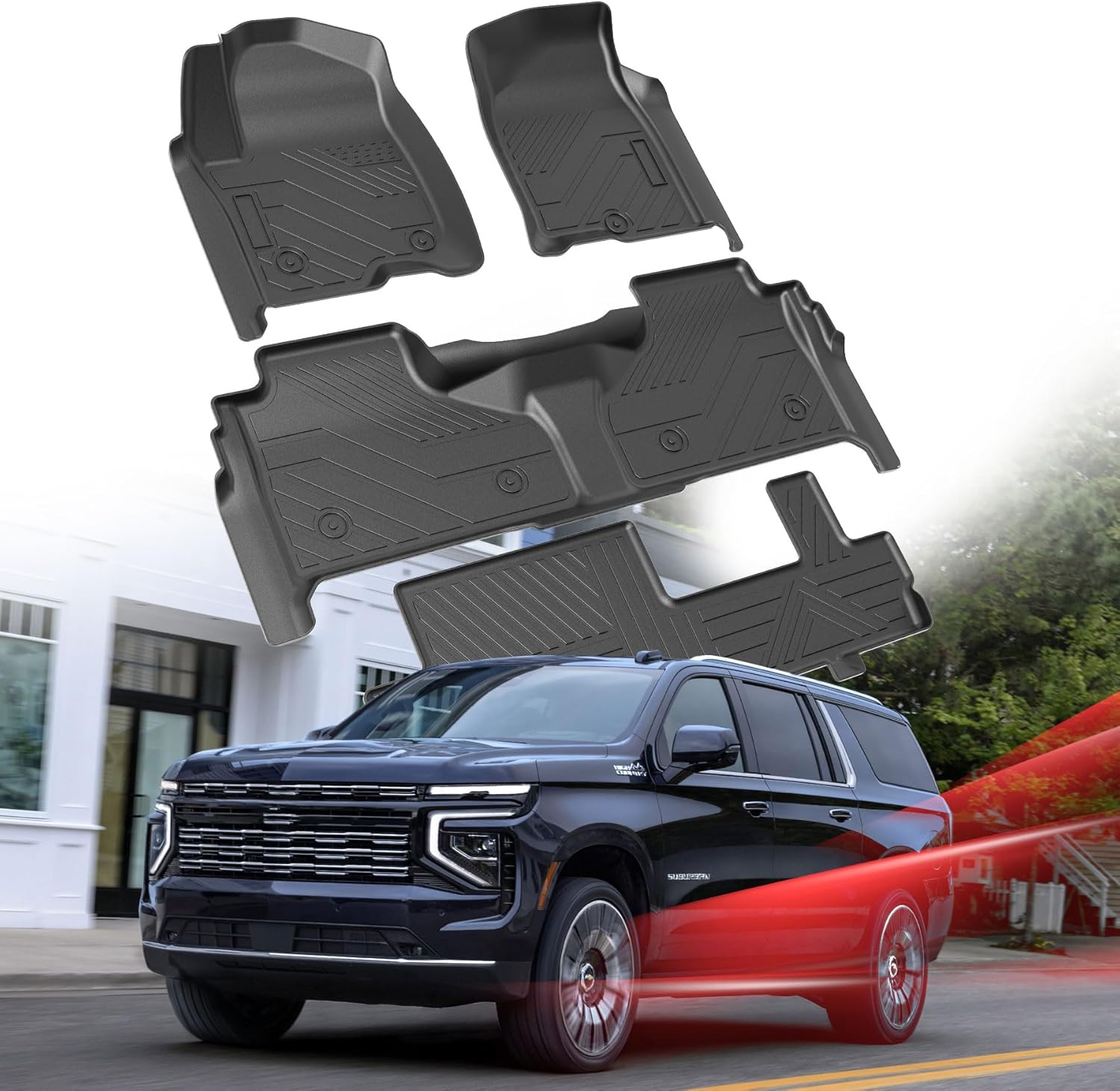 Carbon Fiber Floor Mats for Chevy Suburban and GMC Yukon XL