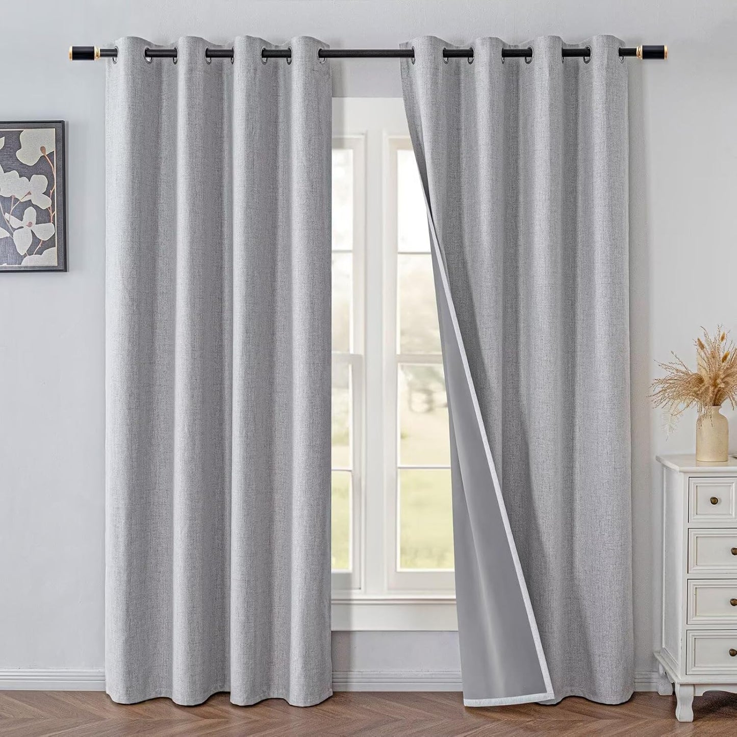 100% Blackout Curtains 108 Inches Long for Bedroom and Living Room