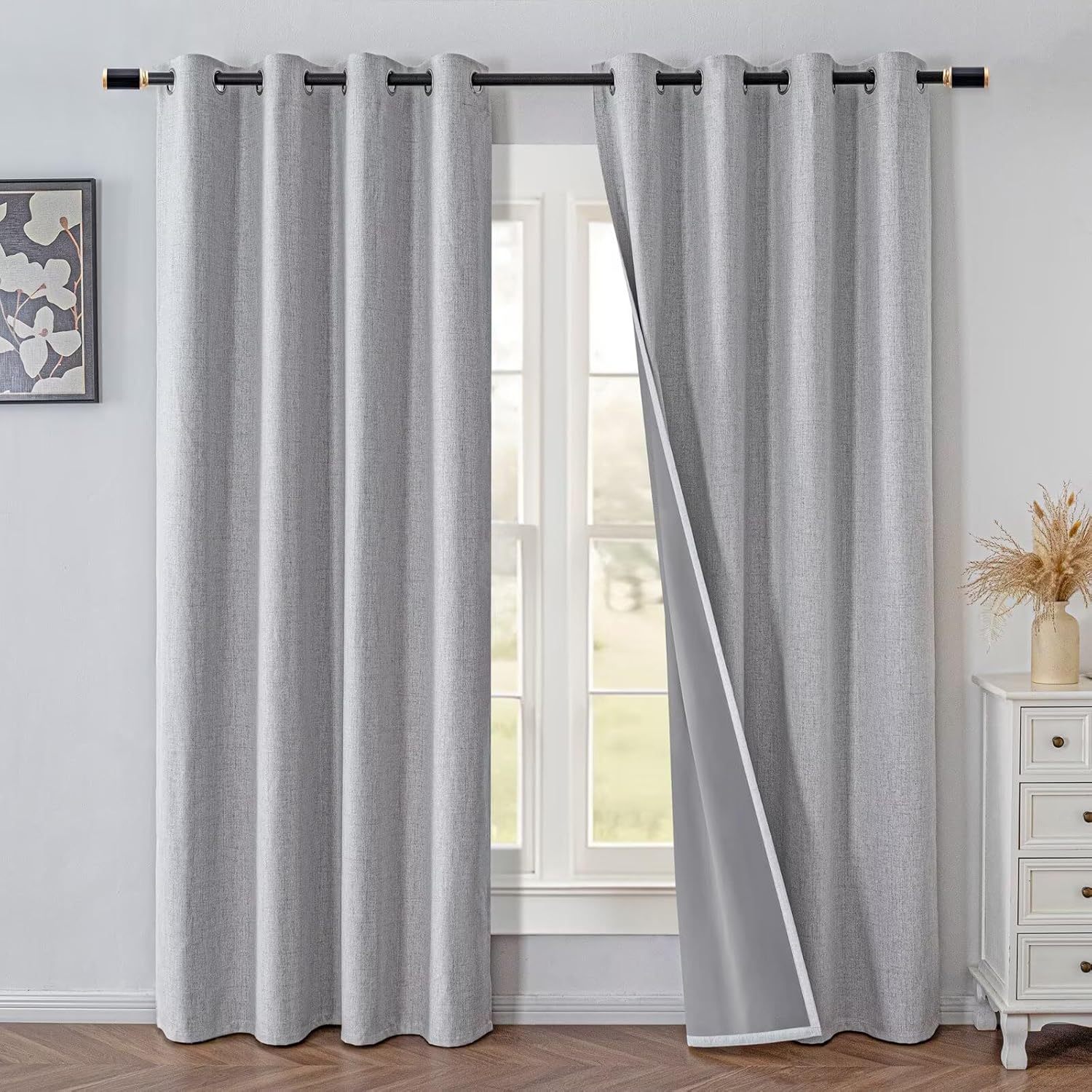 100% Blackout Curtains 108 Inches Long for Bedroom and Living Room