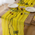 Yellow Gauze Rustic Cheesecloth Table Runner 120 in - Sheer Boho Decor