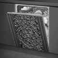 Black Floral Dishwasher Magnet 23x26 in - Baroque Metal Effect