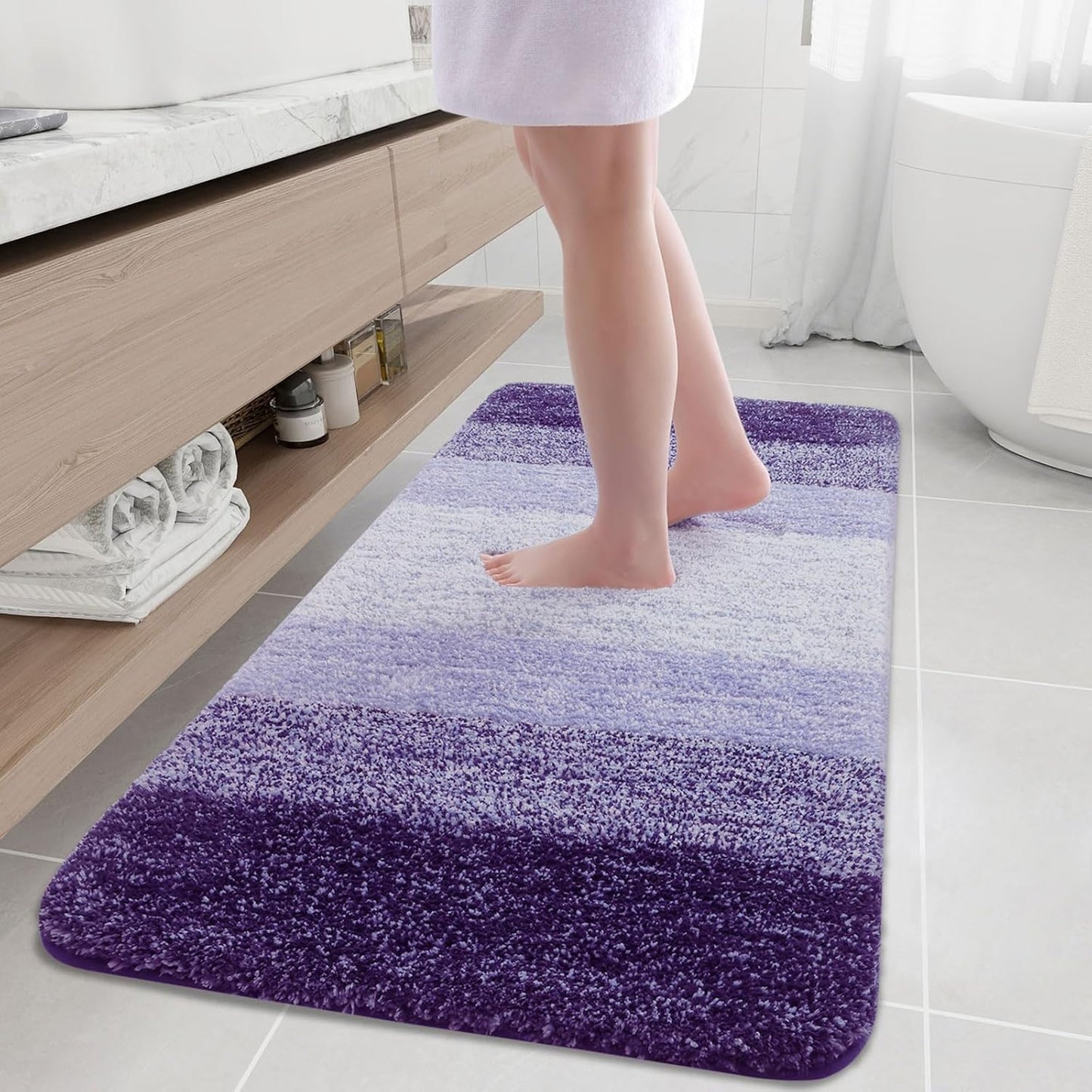 Arotive Microfiber Bathroom Rugs - Soft, Absorbent, Non-Slip Mats
