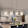 Island Light for Kitchen Brushed Nickel 4-Light Linear Chandelier
