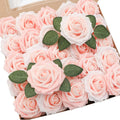 Floroom Artificial Flowers 50pcs Blush Foam Roses for DIY Decor