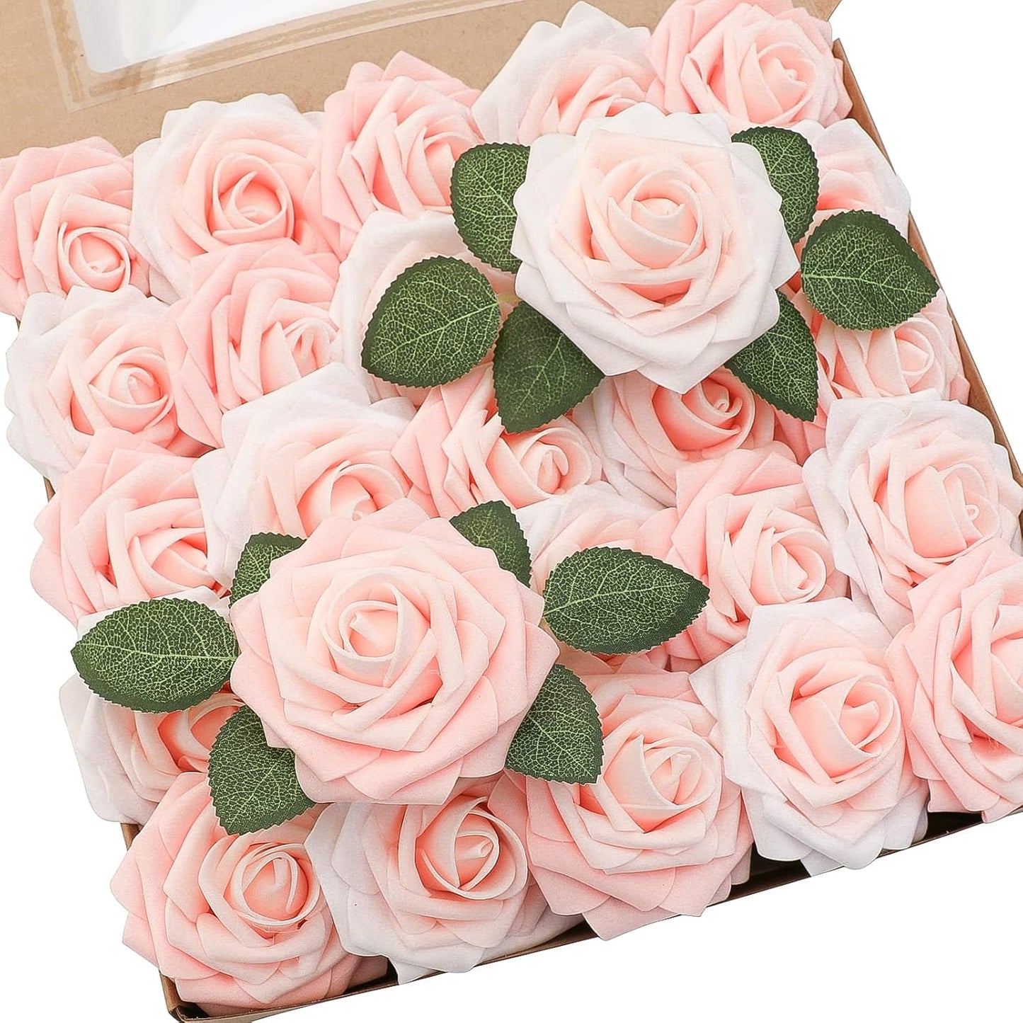 Floroom Artificial Flowers 50pcs Foam Fake Roses for DIY Decor