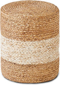 Hand-Woven Natural Seagrass Foot Stool Ottoman for Home Decor