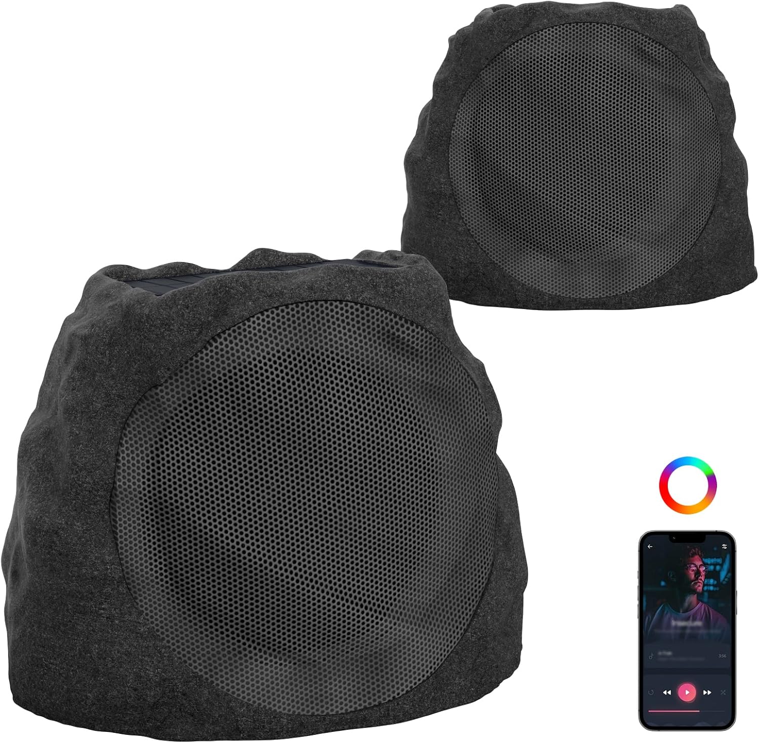 Outdoor Bluetooth Speakers Waterproof Solar Powered Rock Speaker