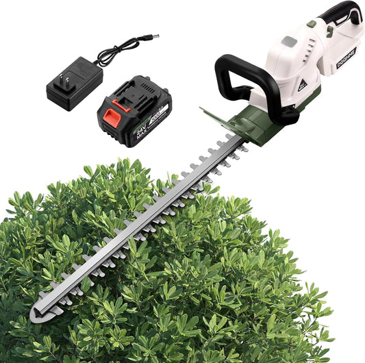 20 Inch Cordless Hedge Trimmer with Battery for Effortless Trimming