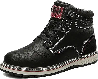 AX BOXING Mens Winter Boots: Warm Non Slip Fur Lined Ankle Shoes