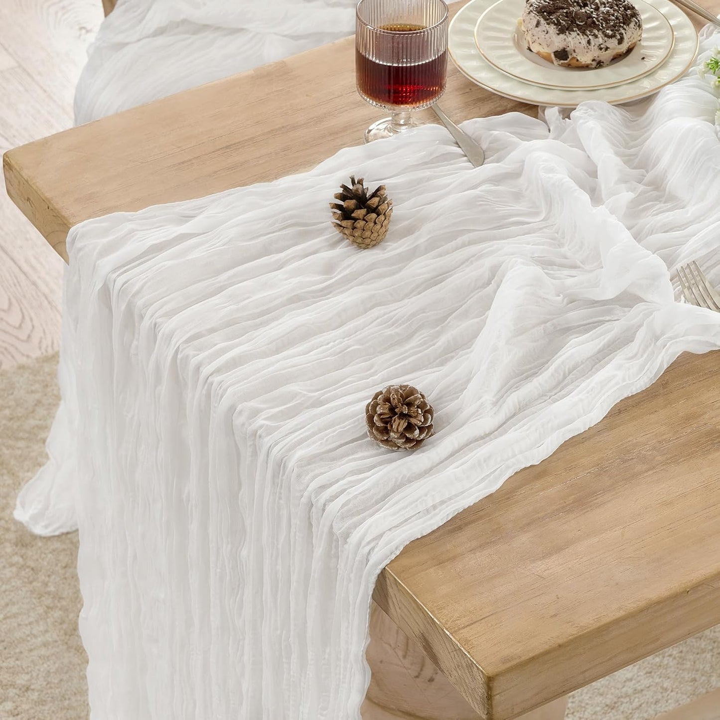 12 Pack Cheesecloth Table Runner for Rustic Boho Decor