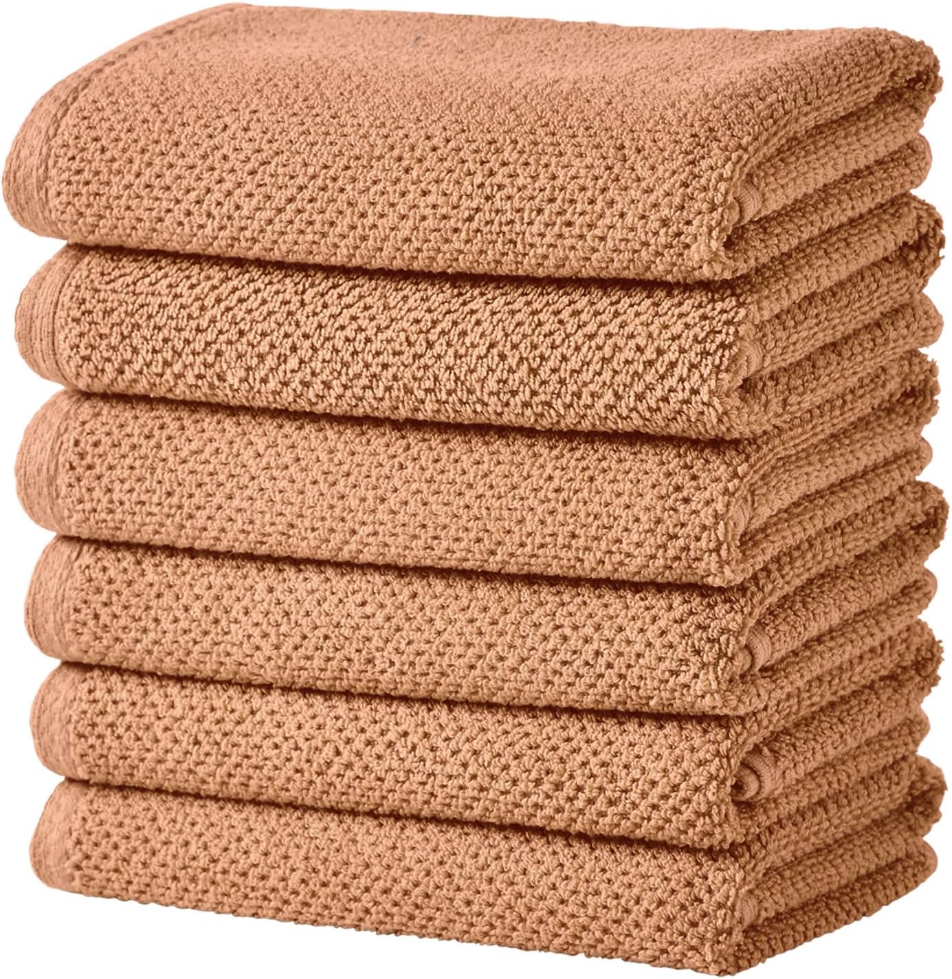 Great Bay Home Orange Hand Towel Set - Soft & Absorbent 6-Pack