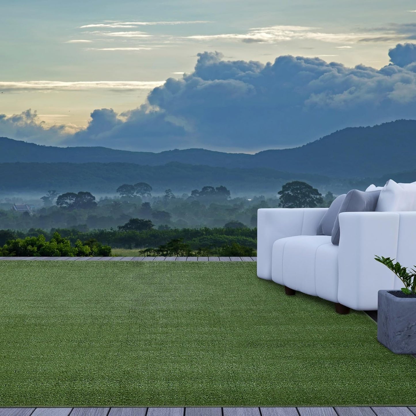 iCustomRug Synthetic Grass Rug for Patios and Yards 6x19ft