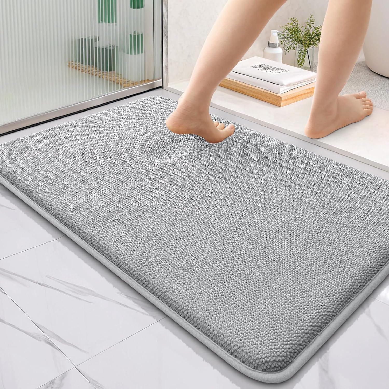 OLANLY Thick Memory Foam Bath Mat Rug for Ultimate Comfort
