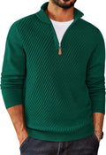Mens Quarter Zip Sweater Casual Slim Fit Pullovers - Versatile Layer