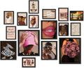 ANERZA 16 PCS Framed Black Girl Wall Art Decor - Gallery Wall Set