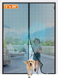 Magnetic Screen Door Fit 72 x 80 in French Door Screen - Hands-Free