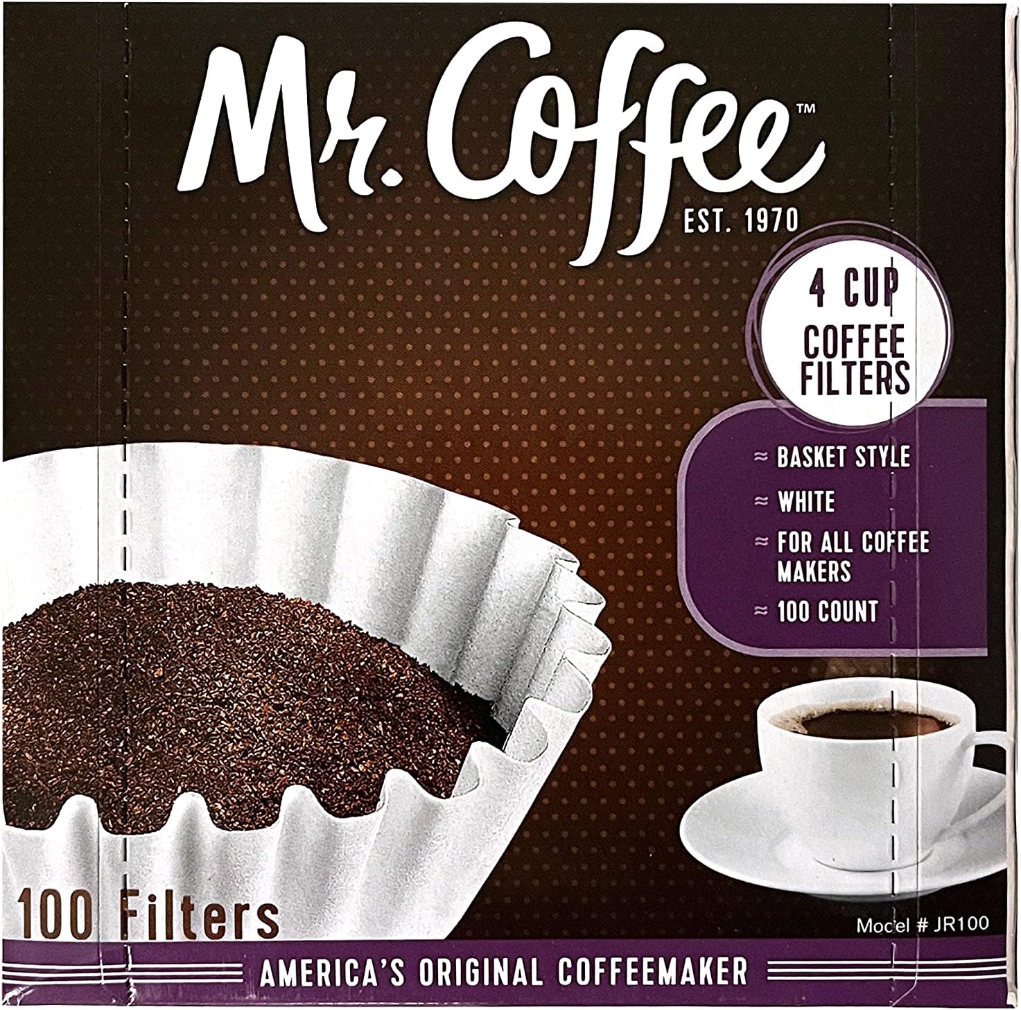 100 Count Mr. Coffee 4-Cup Coffee Filters - Pure Flavor!