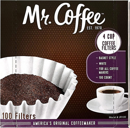 100 Count Mr. Coffee 4-Cup Coffee Filters - Pure Flavor!