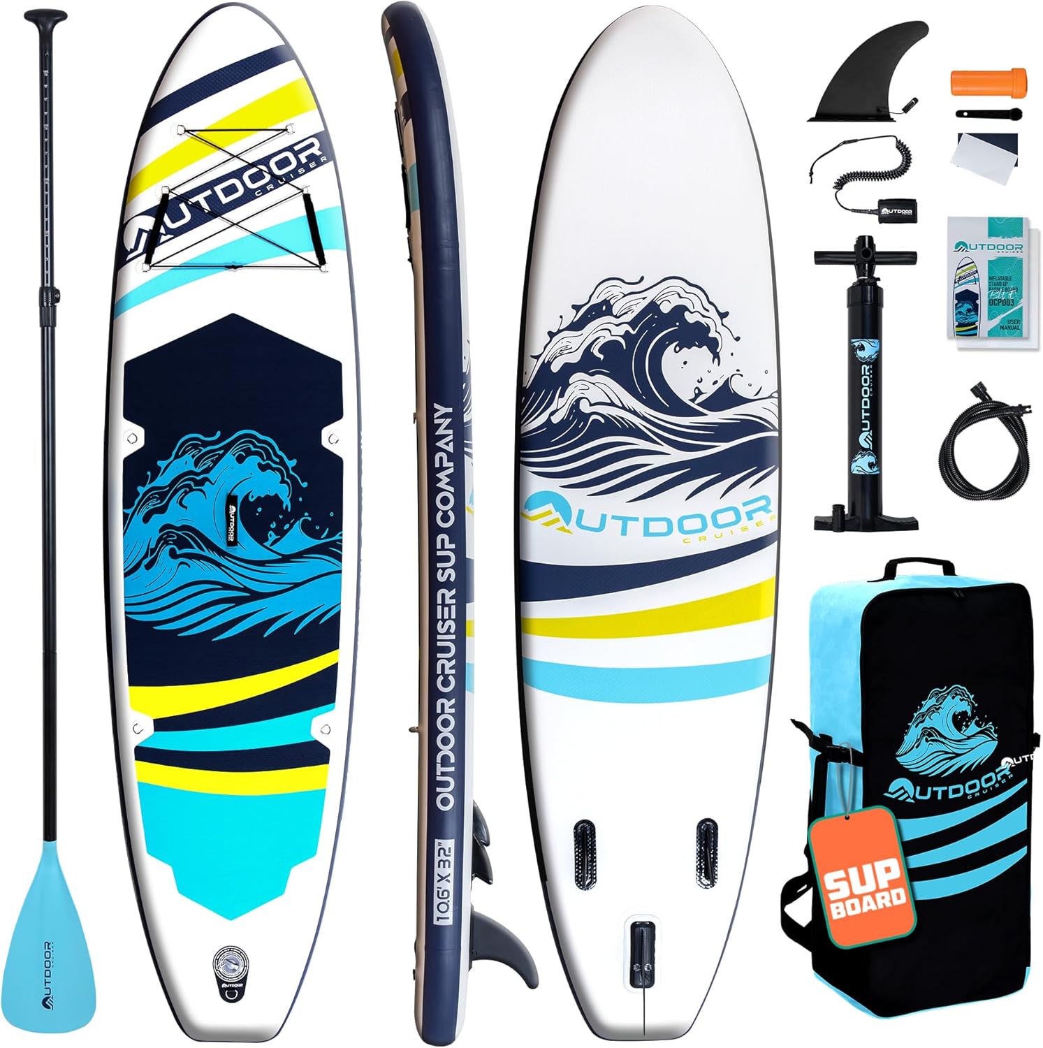 OutdoorCrusier Ultra-Portable Inflatable Stand-Up Paddle Board