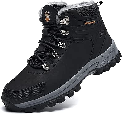 Ttecon Winter Snow Boots for Hiking, Waterproof Non-Slip Shoes