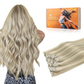 Clip in Human Hair Extensions Balayage Ash Blonde 14 in - Natural Look