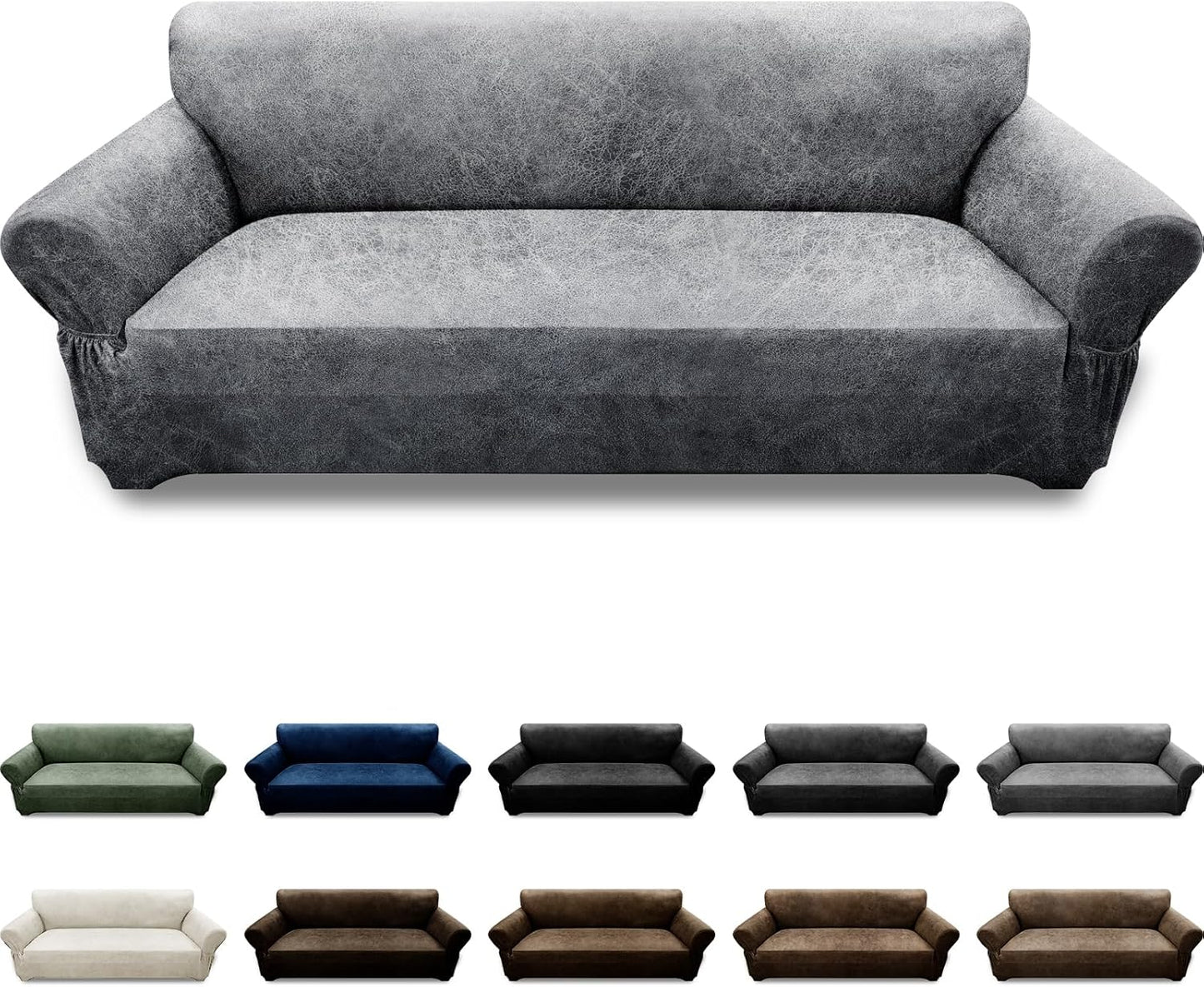 Couch Cover Leather Look 3 Seater Slipcover for Stylish Protection