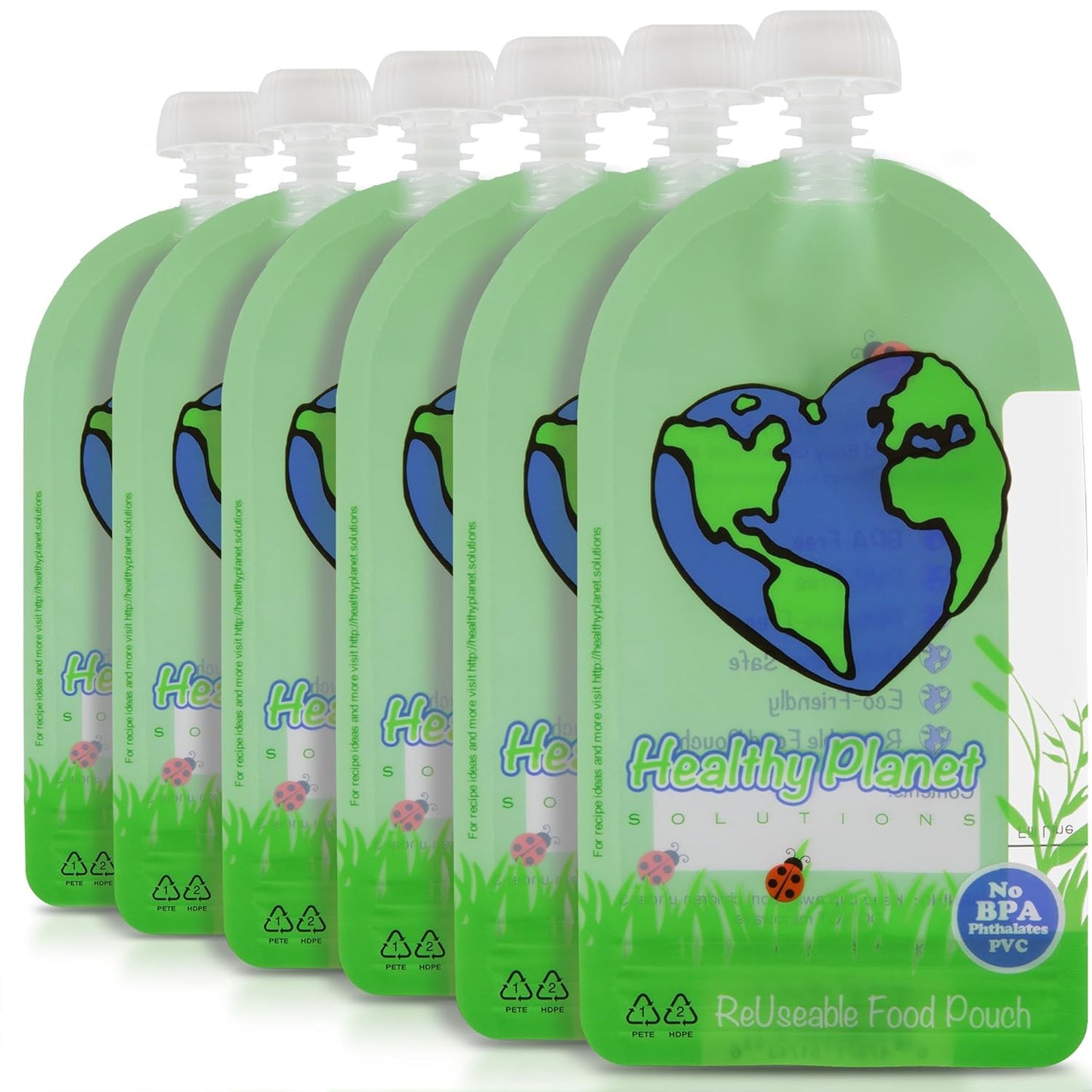 Clear Reusable Food Pouches | Leak Proof Zipper | Healthy Planet Solutions