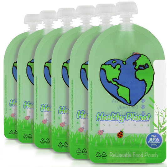 Clear Reusable Food Pouches | Leak Proof Zipper | Healthy Planet Solutions