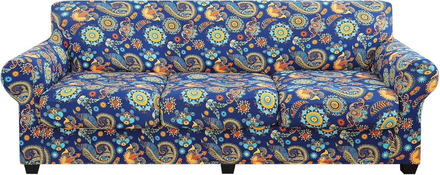 Floral Pattern Couch Cover by hyha - Stretch Sofa Slipcovers