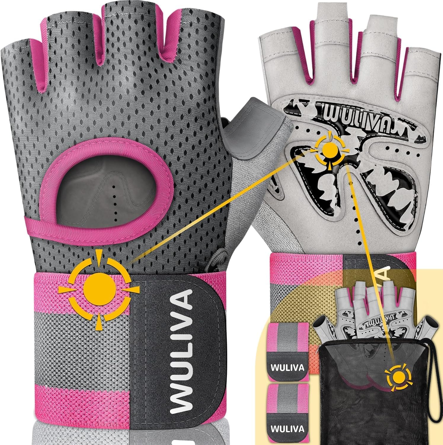 Yeendibo 5-in-1 Workout Gloves - Superior Grip & Protection