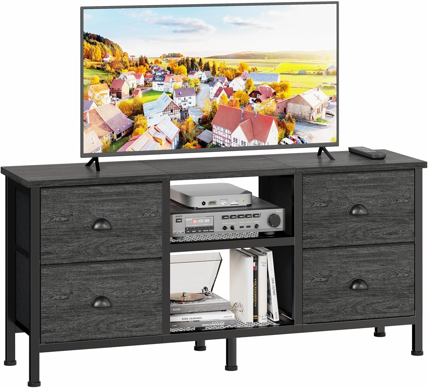 Organize in Style: Furologee TV Stand with 4 Drawers
