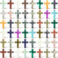 Cross Crystal Stone Pack 50 Pcs 1.5in Wall Cross Shaped Worry Stones