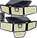 Solar Motion Sensor Flood Light 300 LED 4-Head - Wide Angle Motion