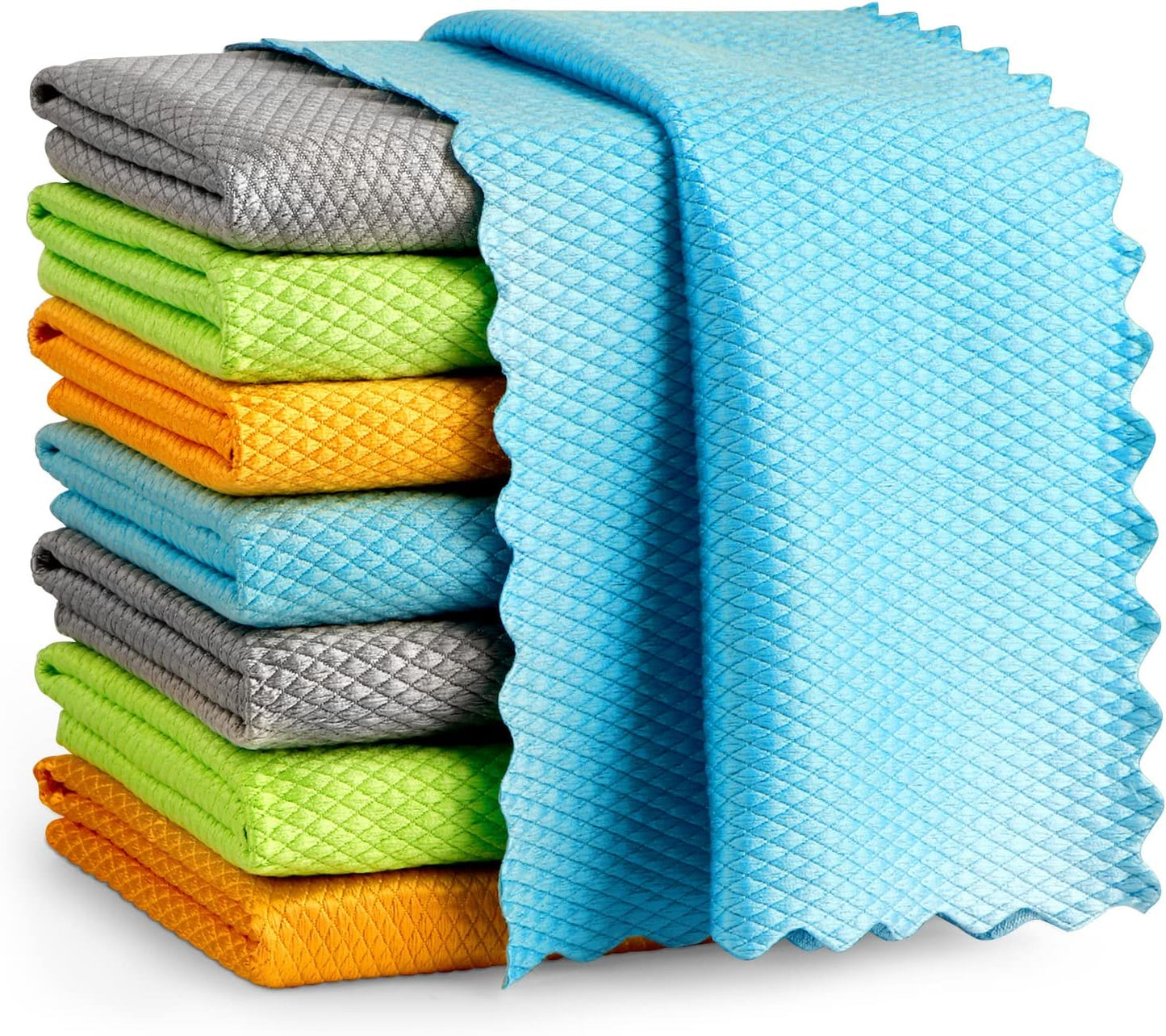 8PK AIDEA Microfiber Glass Cleaning Cloths - Lint-Free for Sparkling Windows!