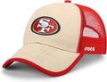 FOCO Men's NFL Team Logo Straw Casual Trucker Cap Hat - Relaxed Fit