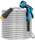 50FT Water Hose with 10 Functions - Flexible Stainless Steel Garden