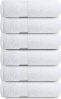 100% Ring-Spun Cotton Hand Towels Set of 6 - Soft, Quick-Drying