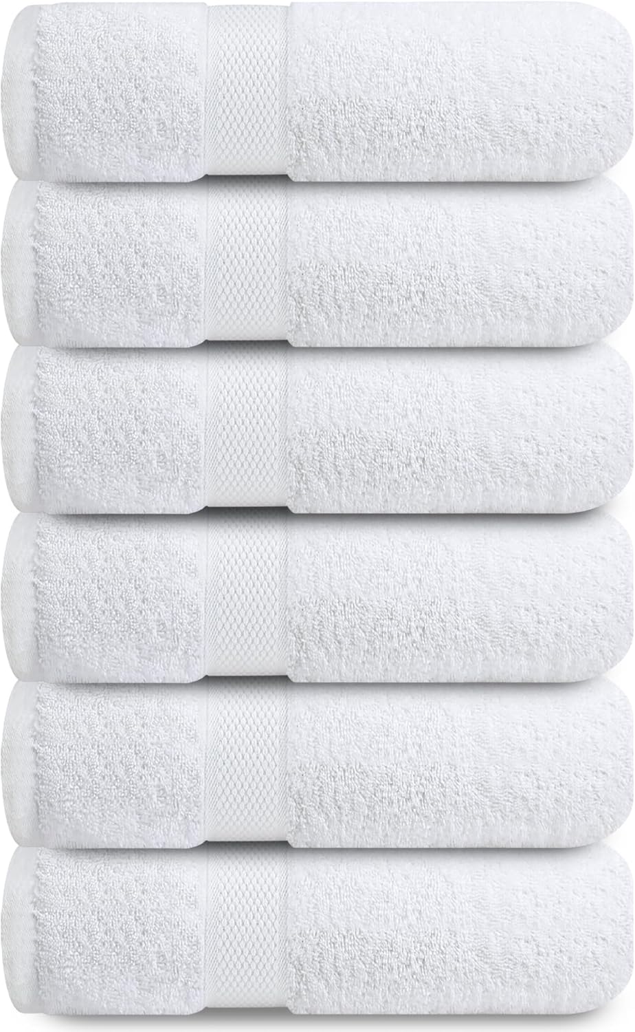 Luxury 100% Ring-Spun Cotton Hand Towels Set of 6 for Bath