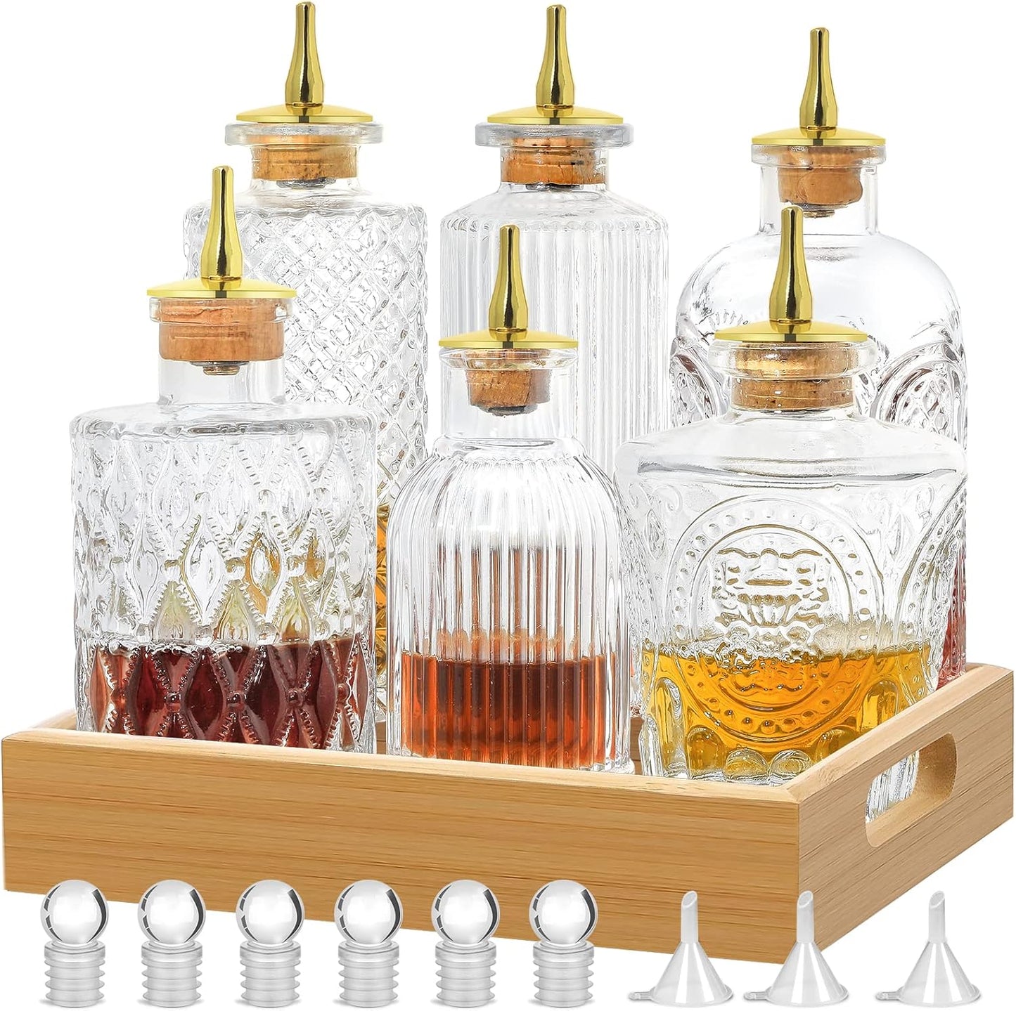 Set of 6 Vantage Bitters Bottles - Perfect for Cocktails!