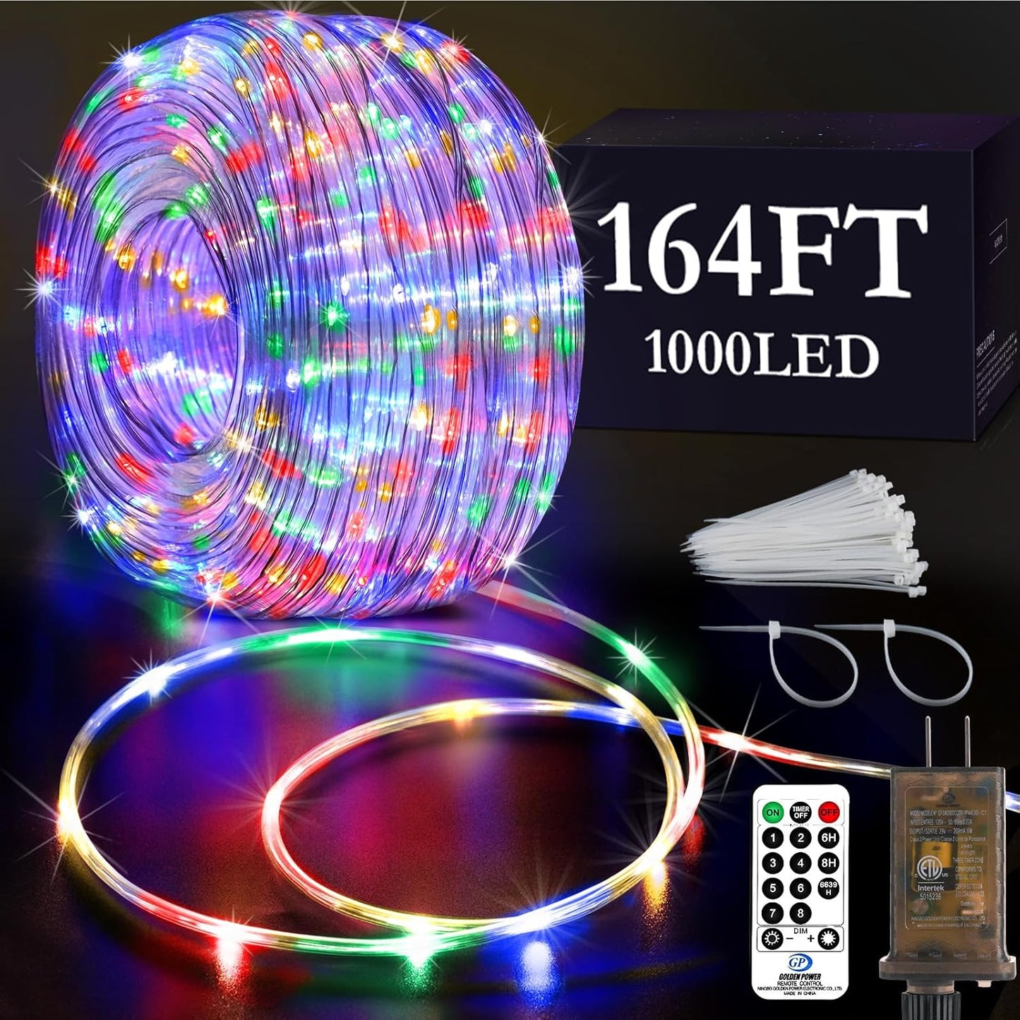 164FT 1000LED Rope Lights for Outdoor and Indoor Decoration