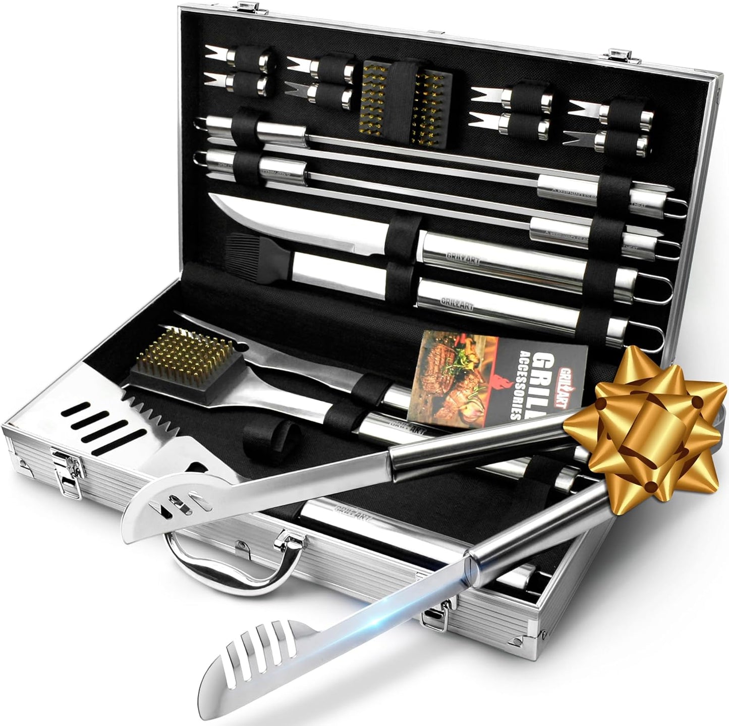 GRILLART BBQ Grill Utensil Tools Set - Complete 19-Piece Kit