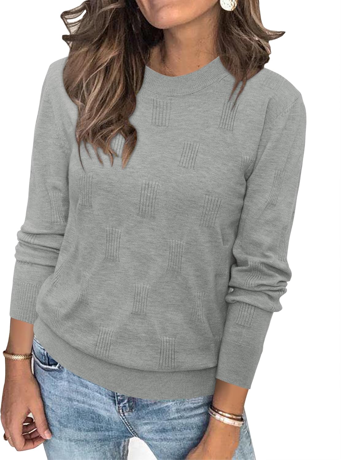 Arach&Cloz Women's Soft Knit Sweater for Casual Fall Style