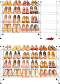 Expandable Shoe Rack 4 Tier - Adjustable, Stackable Closet Organizer