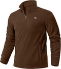 Pudolla Men's Quarter Zip Pullover - Warm Fleece Pullover for Running