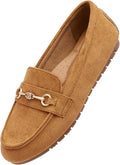 Women's Wide Loafers Casual Slip on Flat Shoes - Comfortable Arch easy